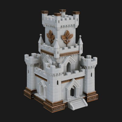 Battlement Castle Tower Design 17 3D Print Model