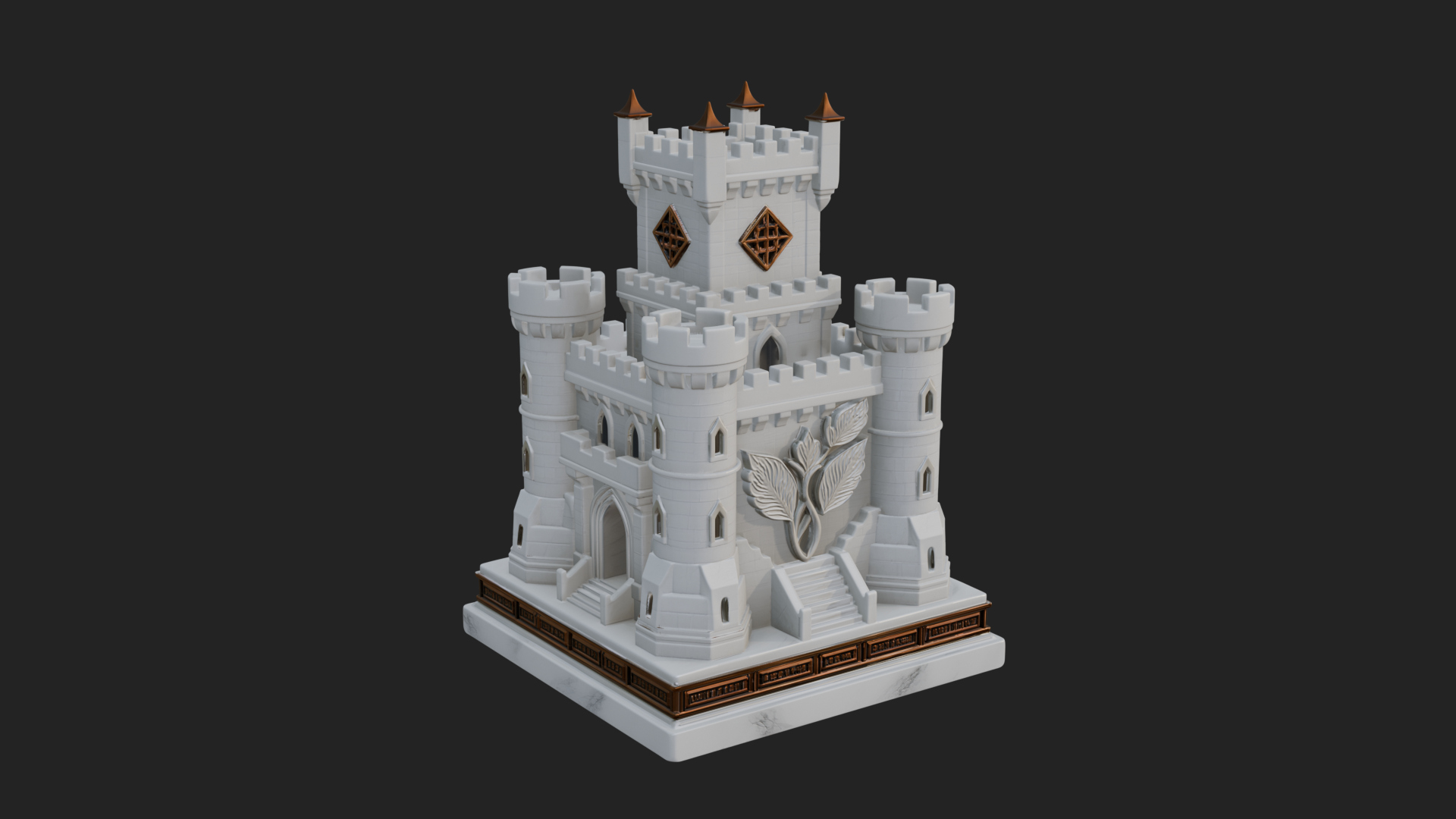 Battlement Castle Tower Design 18 3D Print Model 3D Model
