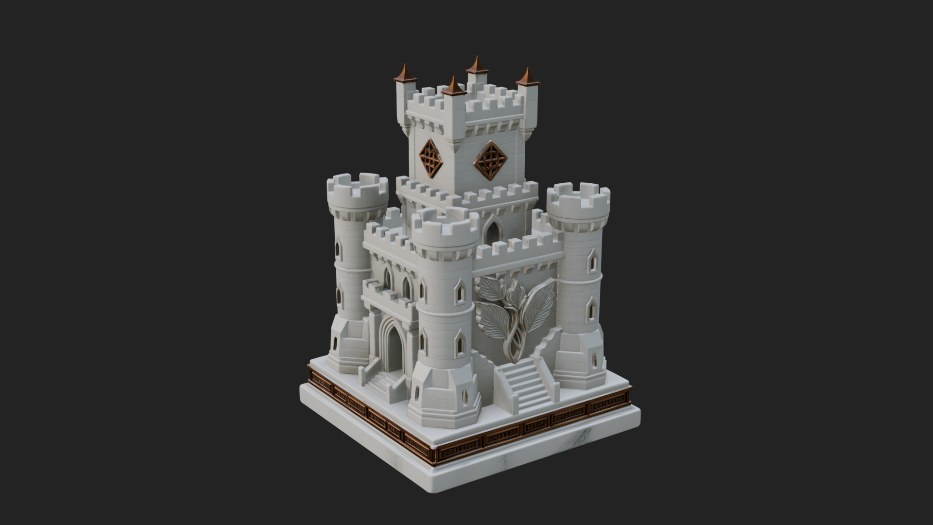 Battlement Castle Tower Design 18 3D Print Model 3D Model