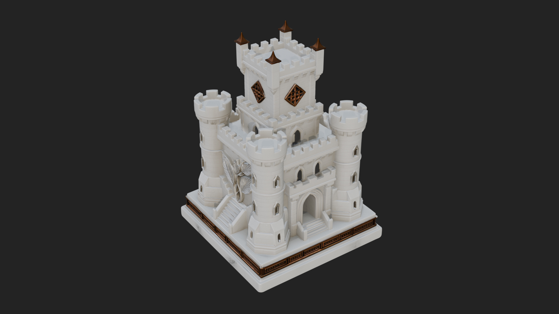 Battlement Castle Tower Design 18 3D Print Model 3D Model
