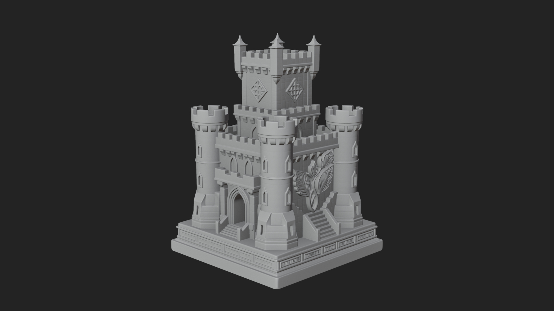 Battlement Castle Tower Design 18 3D Print Model 3D Model