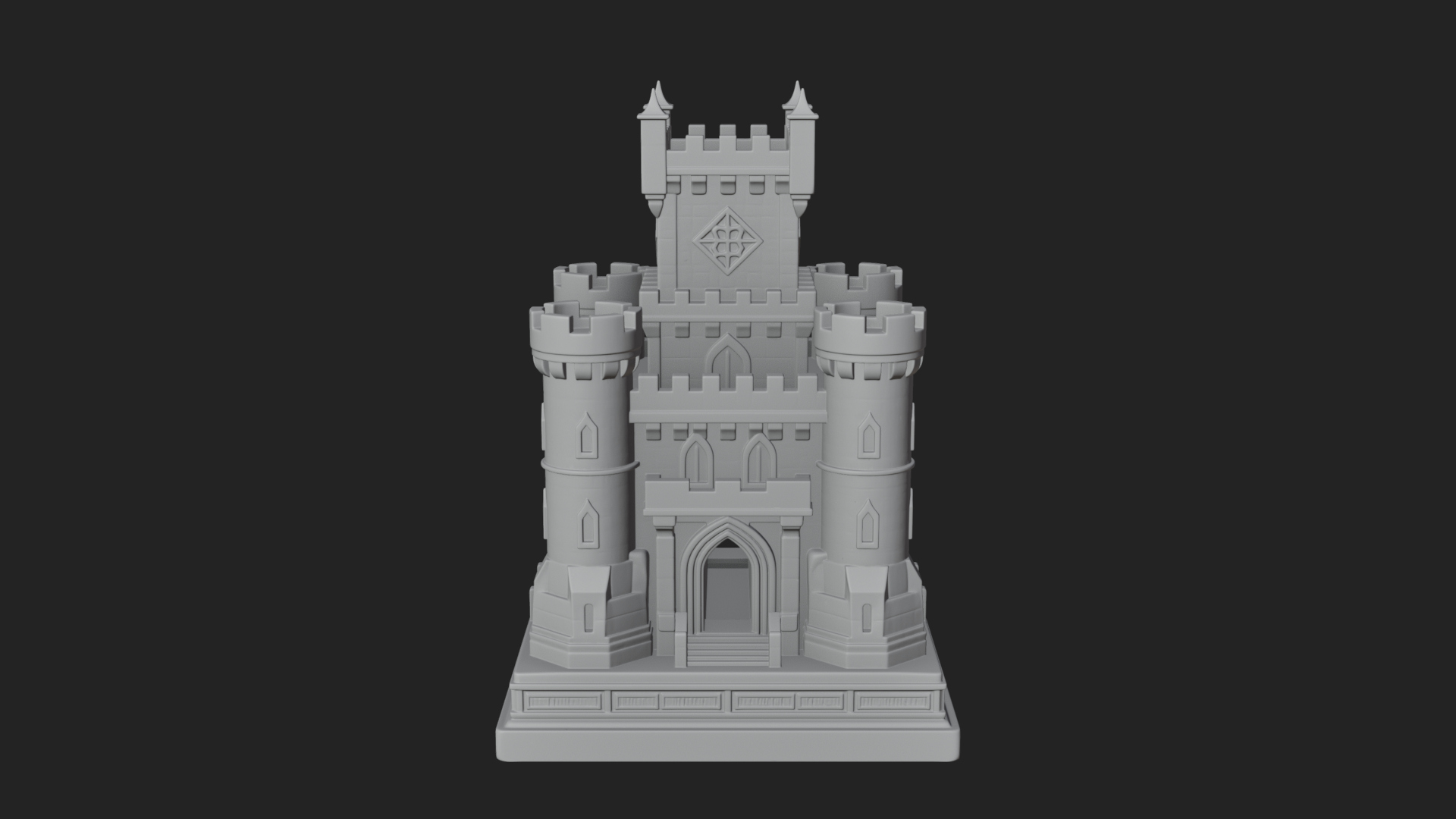 Battlement Castle Tower Design 18 3D Print Model 3D Model