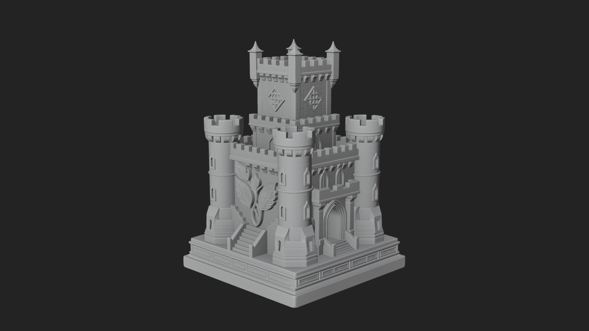 Battlement Castle Tower Design 18 3D Print Model 3D Model