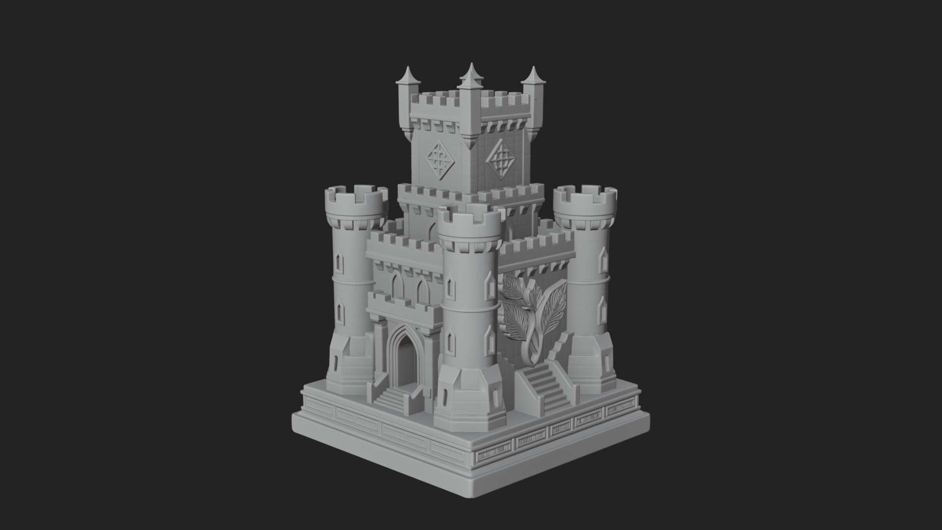Battlement Castle Tower Design 18 3D Print Model 3D Model
