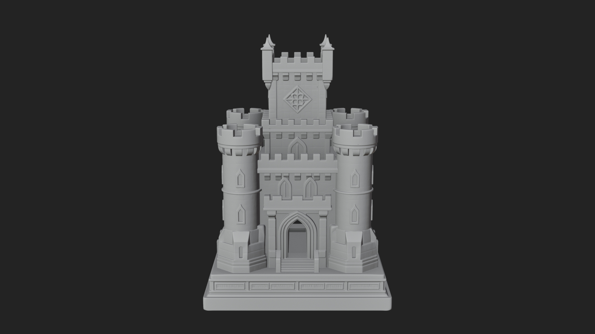 Battlement Castle Tower Design 18 3D Print Model 3D Model
