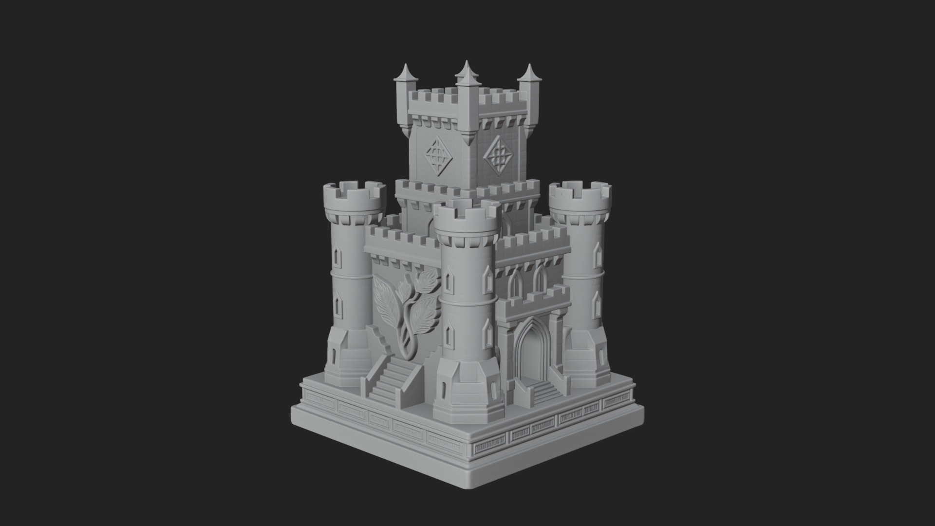 Battlement Castle Tower Design 18 3D Print Model 3D Model