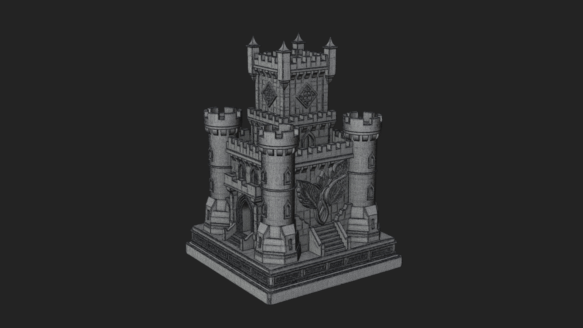 Battlement Castle Tower Design 18 3D Print Model 3D Model