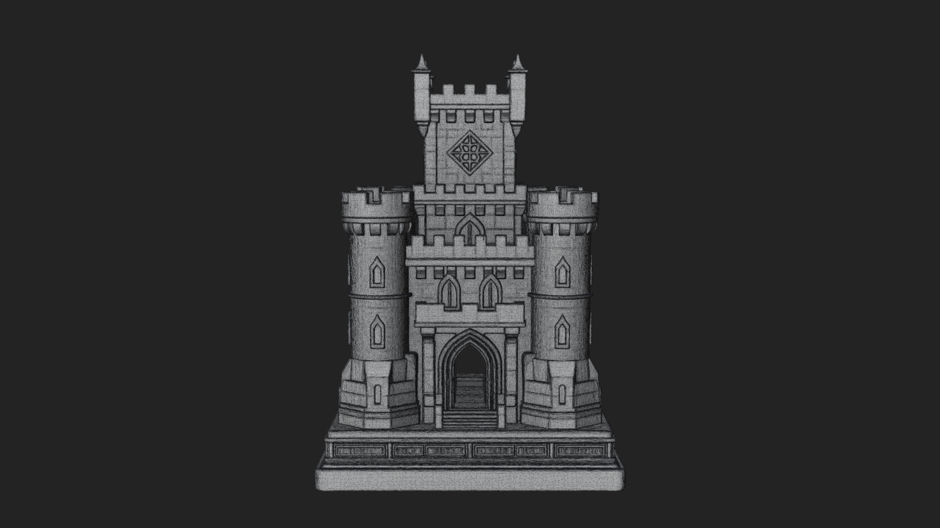 Battlement Castle Tower Design 18 3D Print Model 3D Model