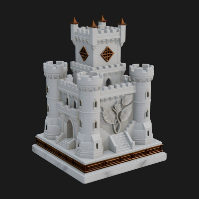 Battlement Castle Tower Design 18 3D Print Model