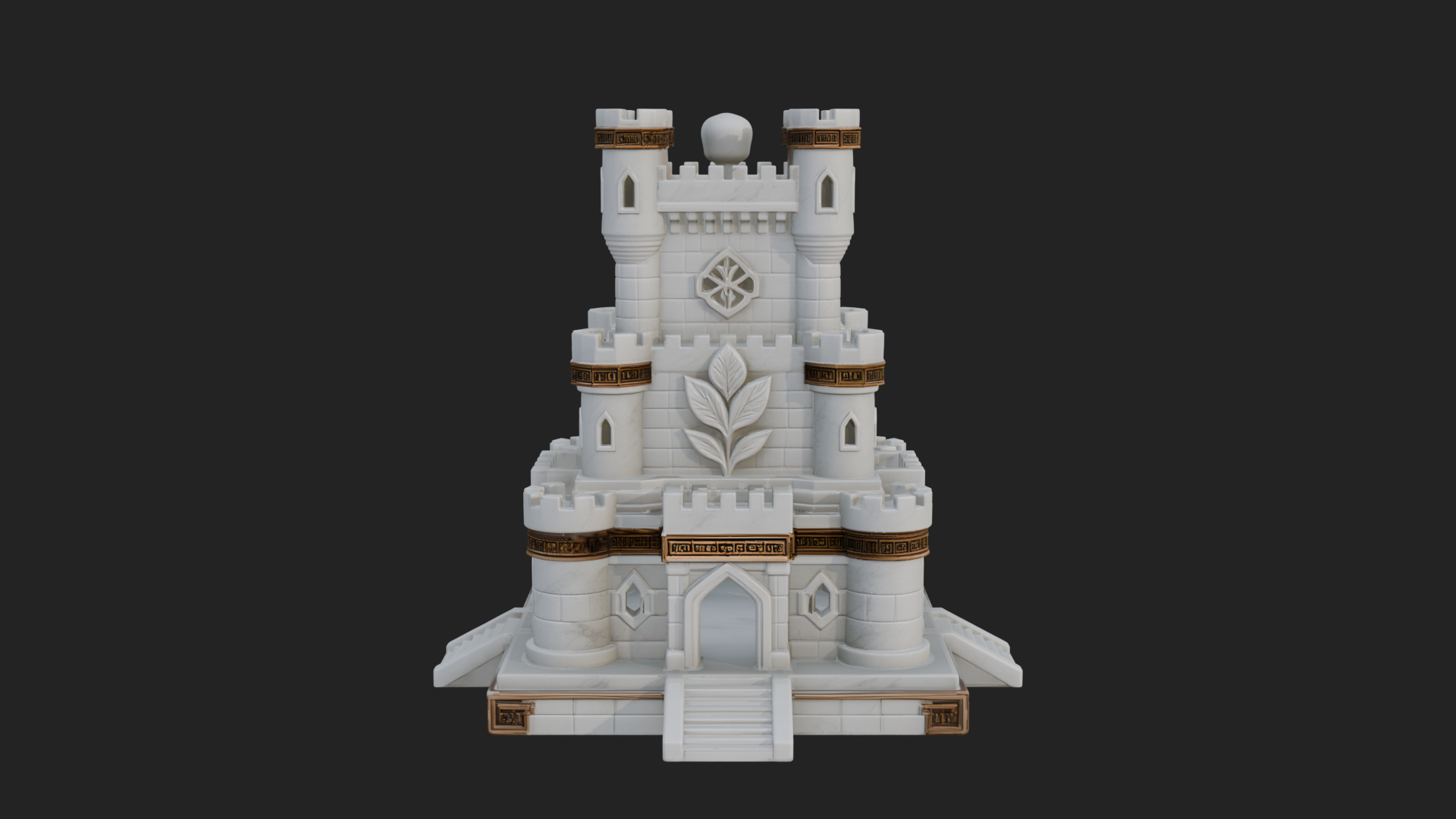 Battlement Castle Tower Design 19 3D Print Model 3D Model