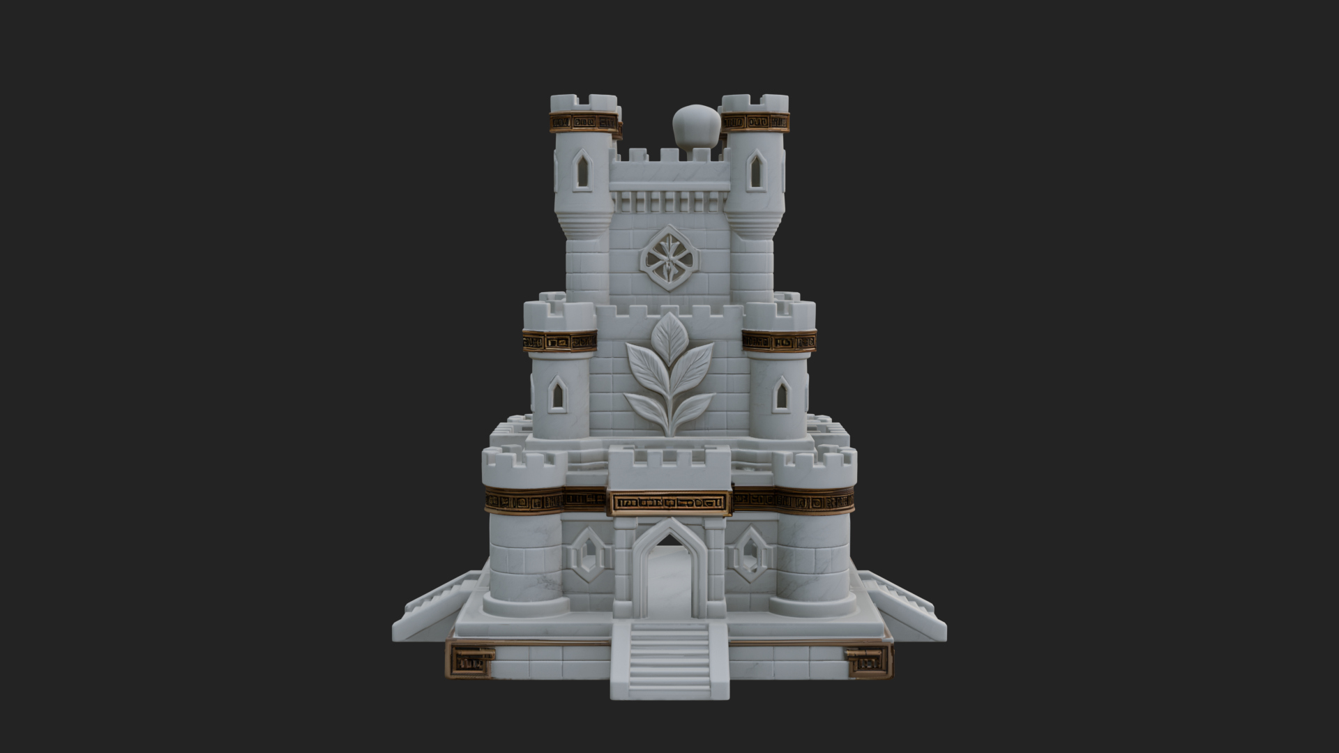 Battlement Castle Tower Design 19 3D Print Model 3D Model