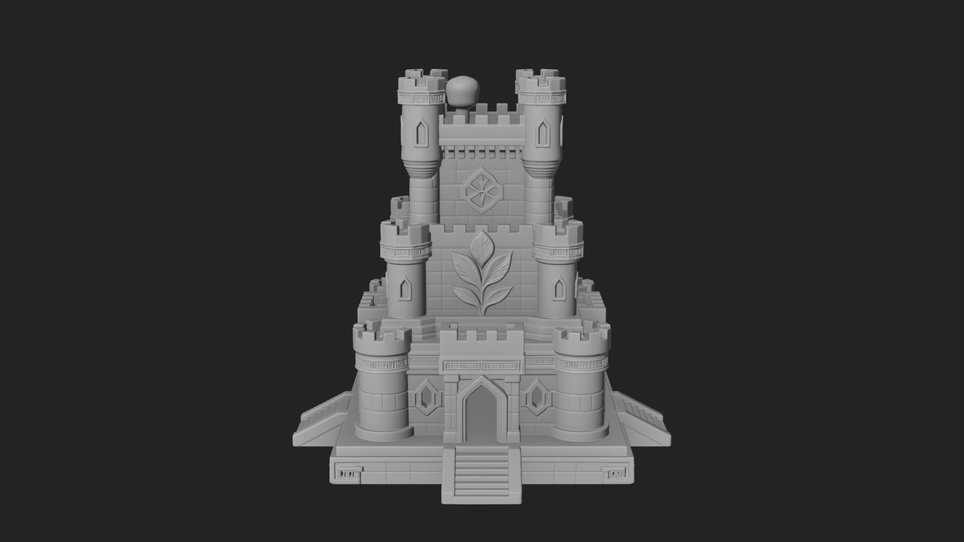 Battlement Castle Tower Design 19 3D Print Model 3D Model