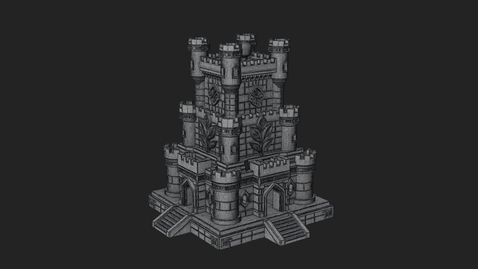 Battlement Castle Tower Design 19 3D Print Model 3D Model