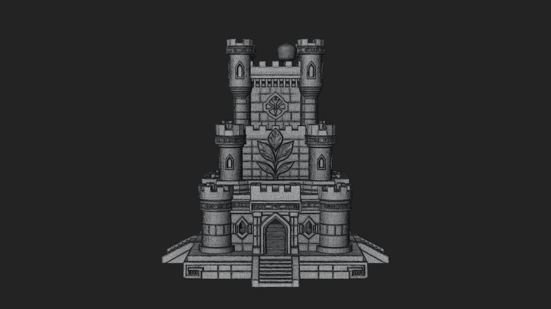 Battlement Castle Tower Design 19 3D Print Model 3D Model