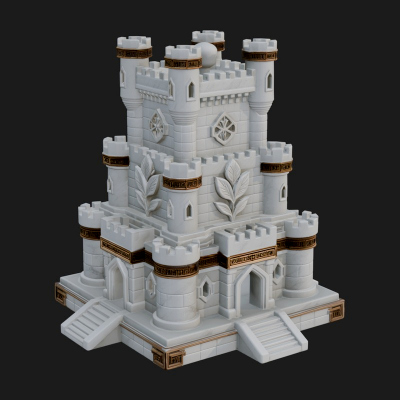 Battlement Castle Tower Design 19 3D Print Model
