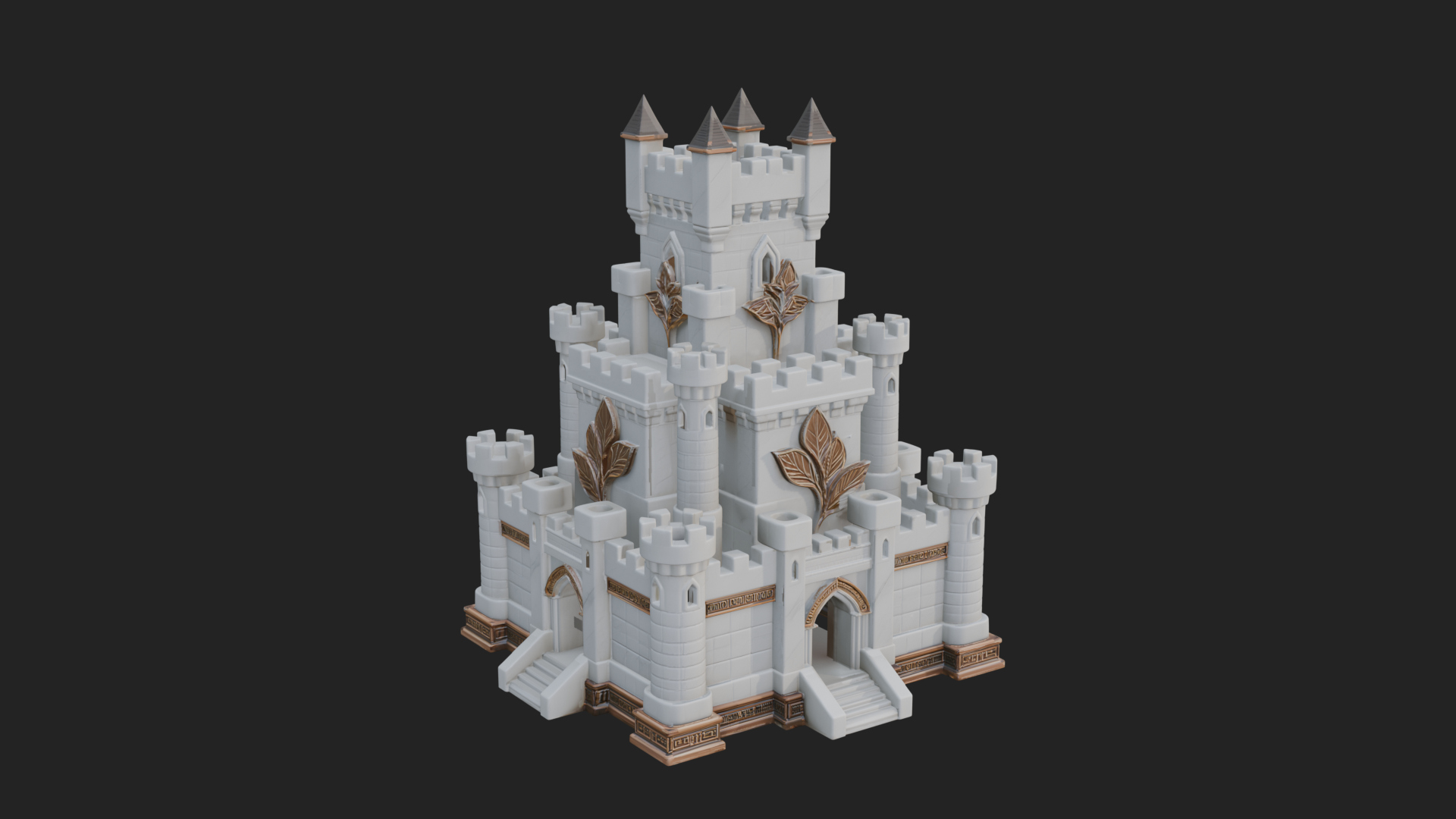 Battlement Castle Tower Design 20 3D Print Model 3D Model