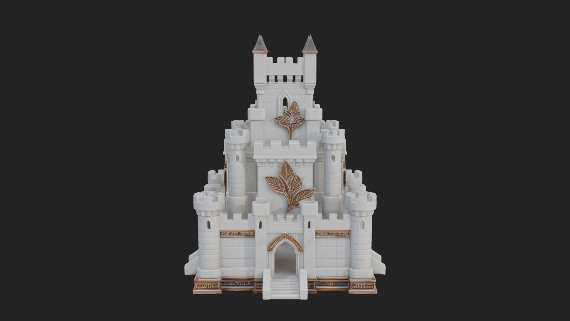 Battlement Castle Tower Design 20 3D Print Model 3D Model