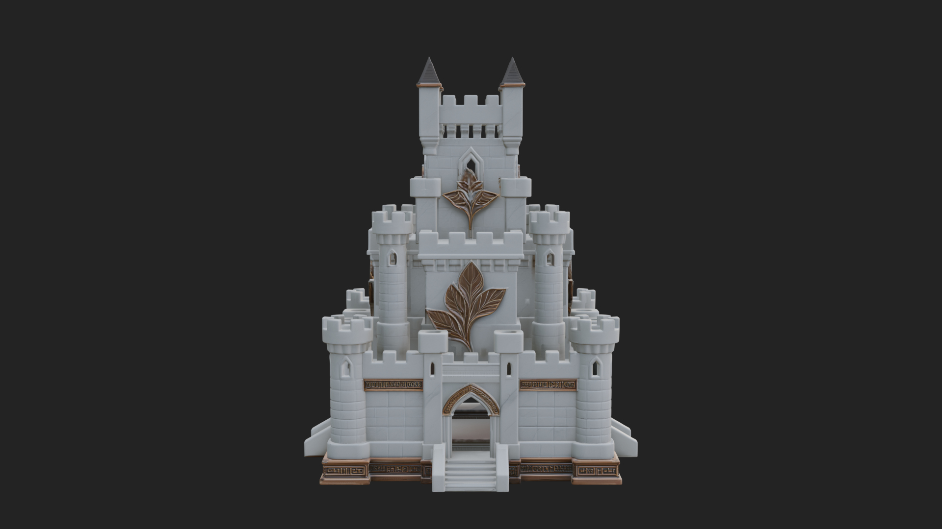 Battlement Castle Tower Design 20 3D Print Model 3D Model