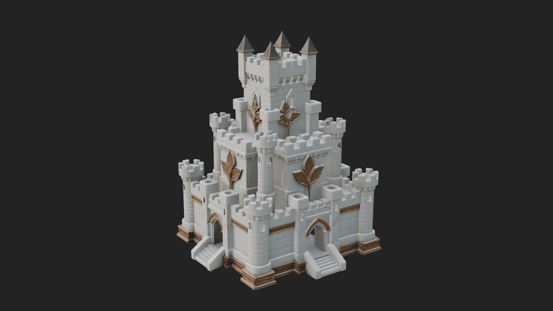 Battlement Castle Tower Design 20 3D Print Model 3D Model