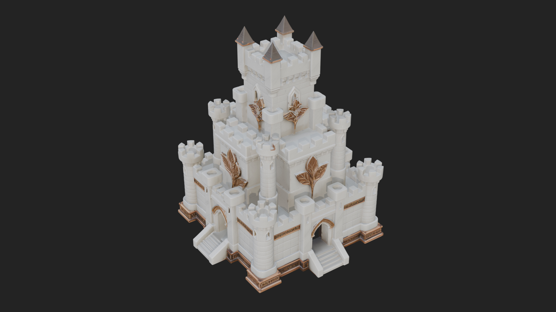 Battlement Castle Tower Design 20 3D Print Model 3D Model