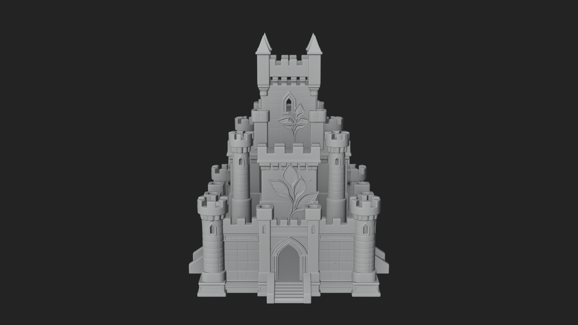 Battlement Castle Tower Design 20 3D Print Model 3D Model
