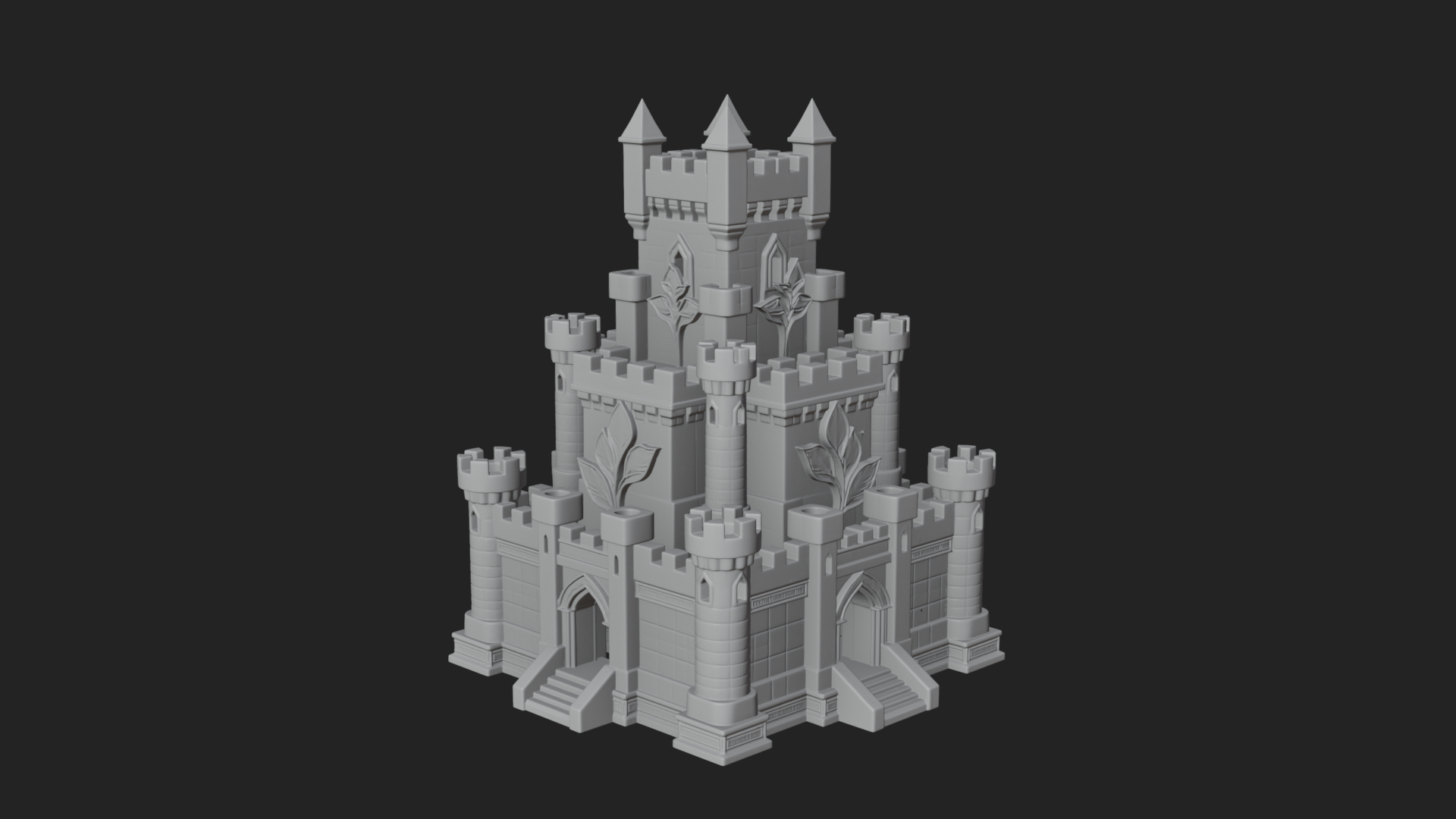 Battlement Castle Tower Design 20 3D Print Model 3D Model