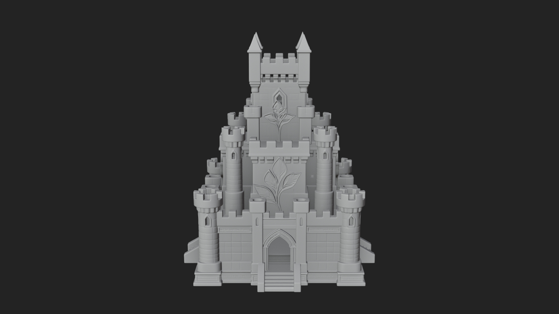 Battlement Castle Tower Design 20 3D Print Model 3D Model