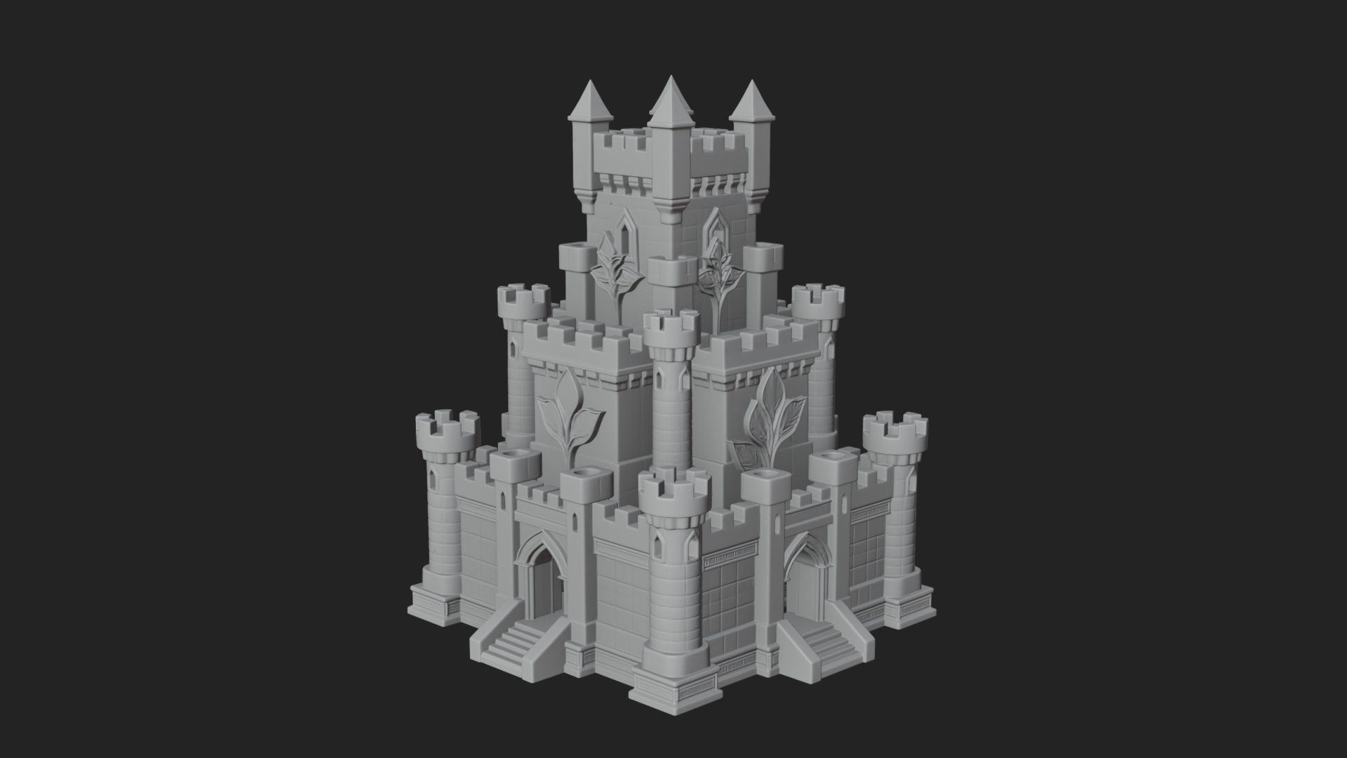 Battlement Castle Tower Design 20 3D Print Model 3D Model