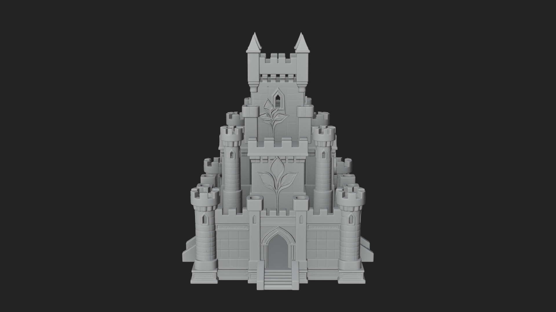 Battlement Castle Tower Design 20 3D Print Model 3D Model