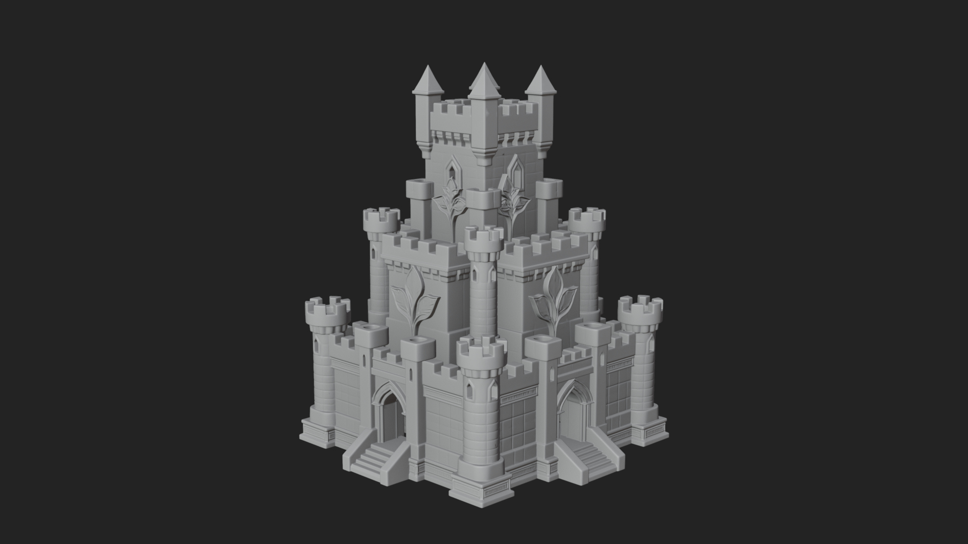 Battlement Castle Tower Design 20 3D Print Model 3D Model