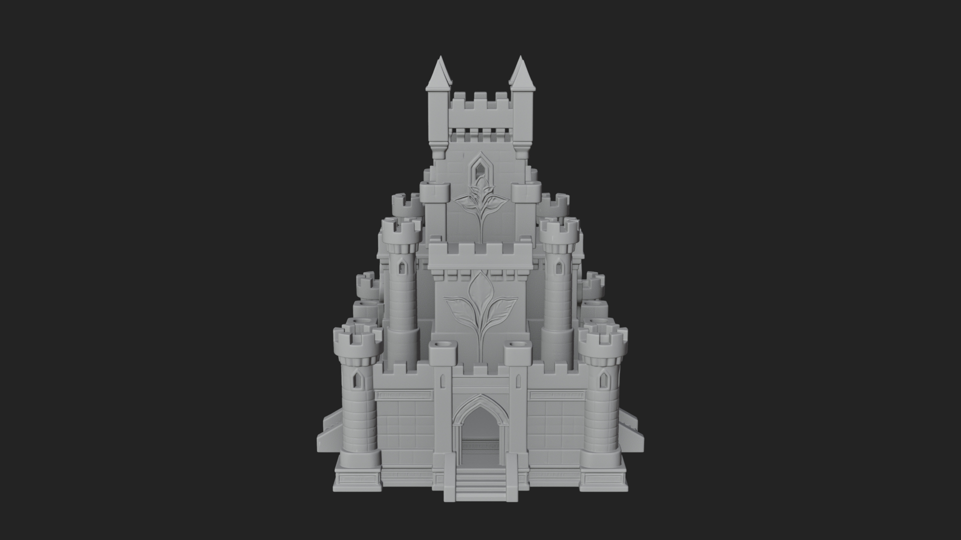 Battlement Castle Tower Design 20 3D Print Model 3D Model