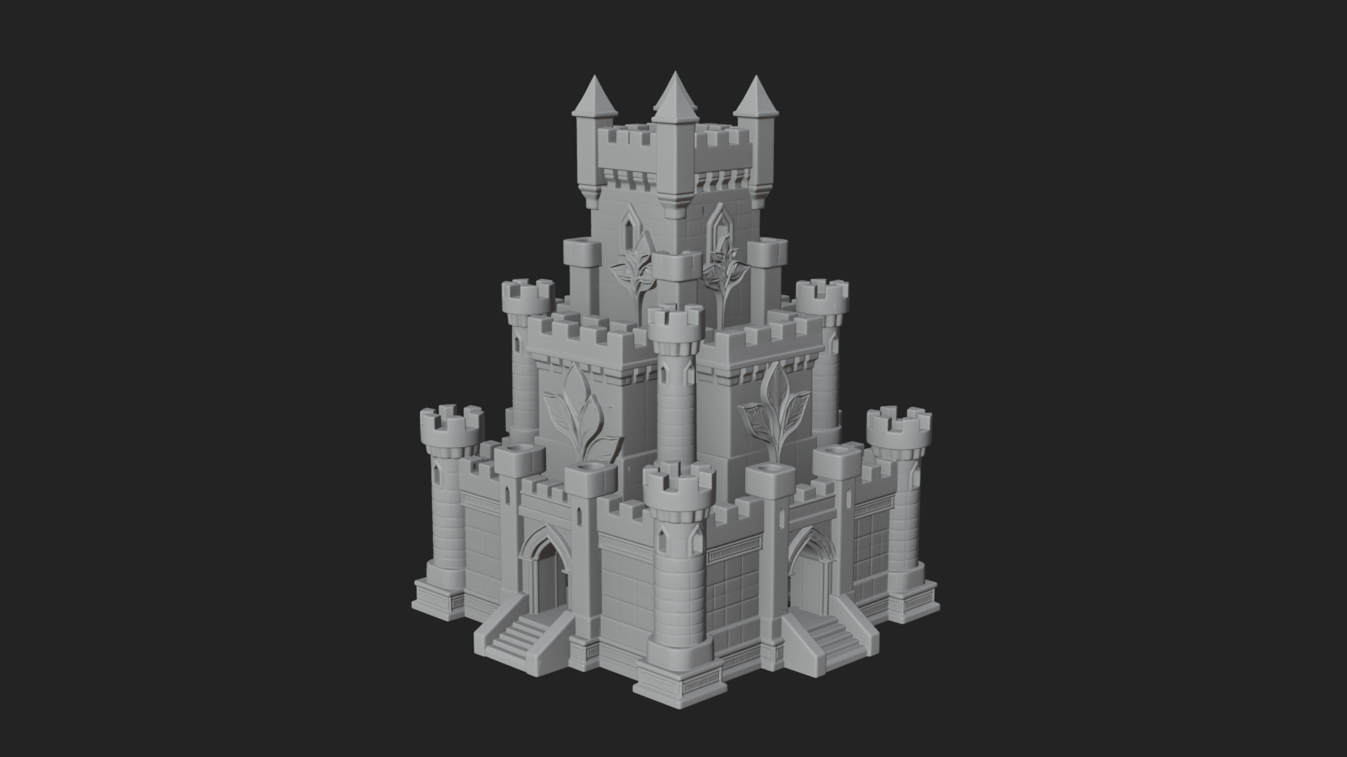Battlement Castle Tower Design 20 3D Print Model 3D Model
