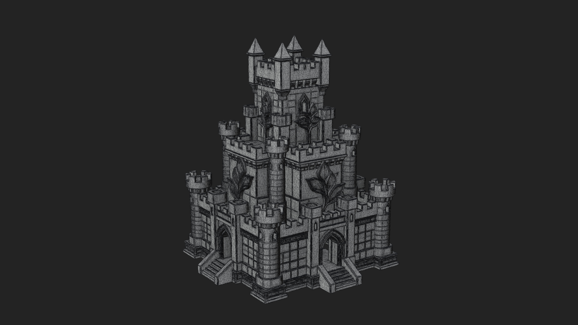 Battlement Castle Tower Design 20 3D Print Model 3D Model