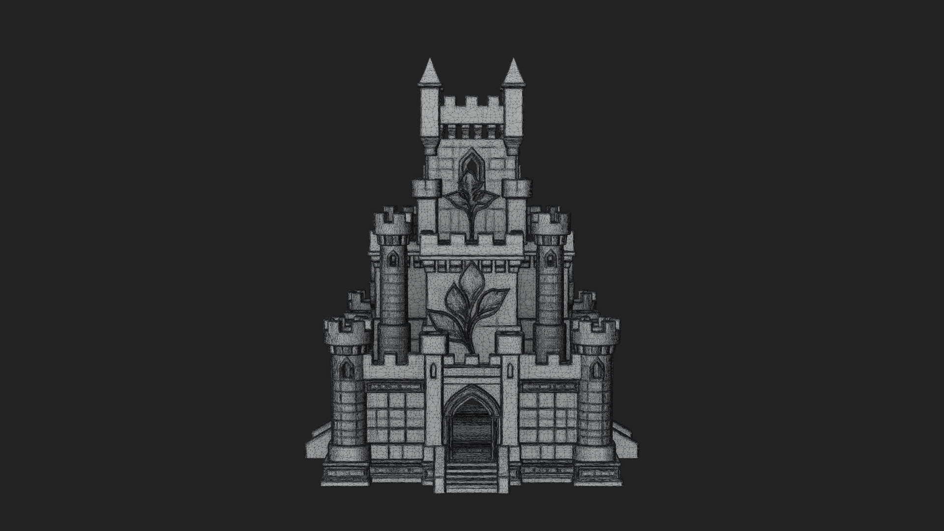 Battlement Castle Tower Design 20 3D Print Model 3D Model
