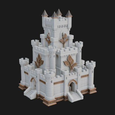 Battlement Castle Tower Design 20 3D Print Model