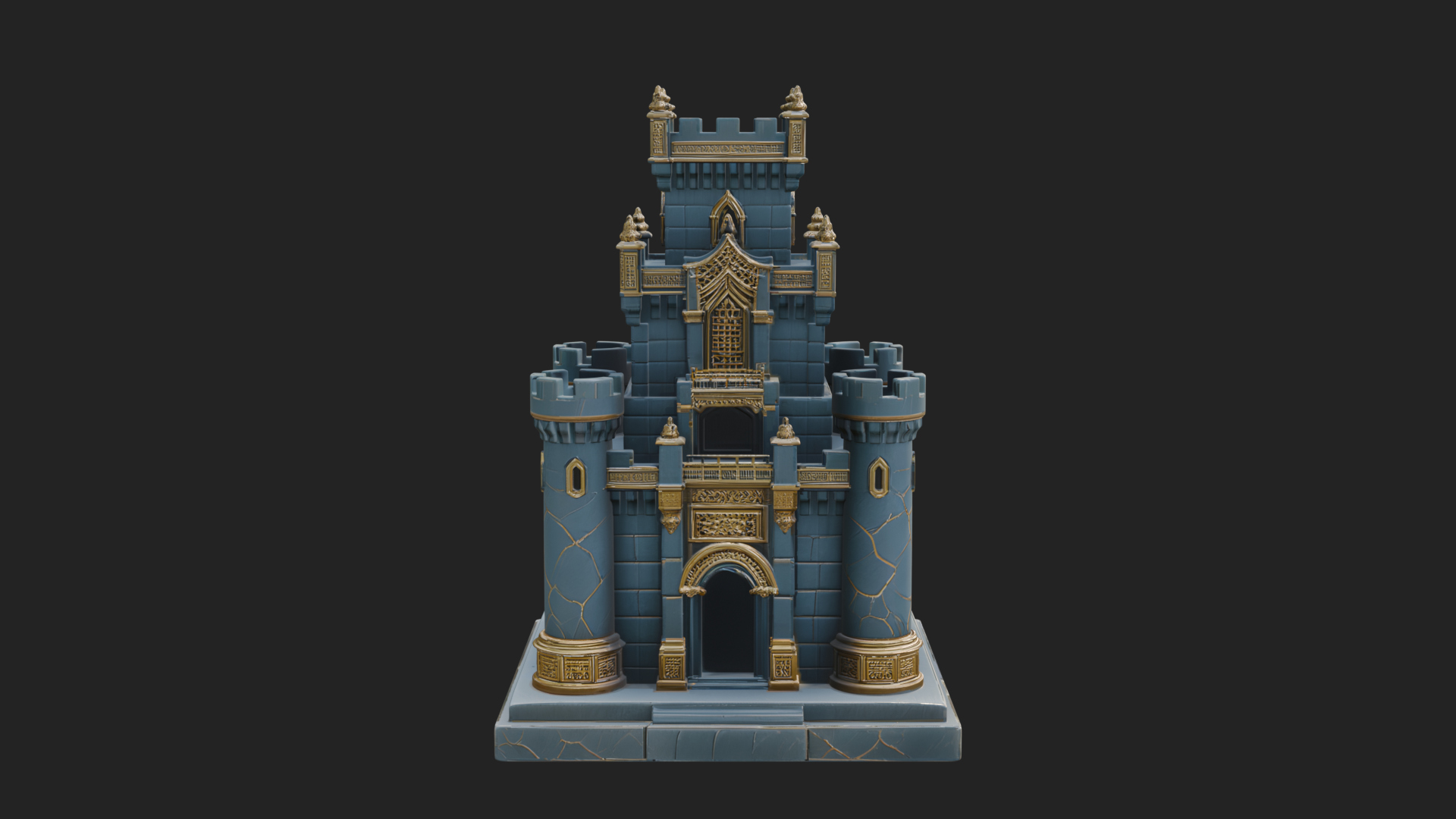 Battlement Castle Tower Design 3 3D Print Model 3D Model