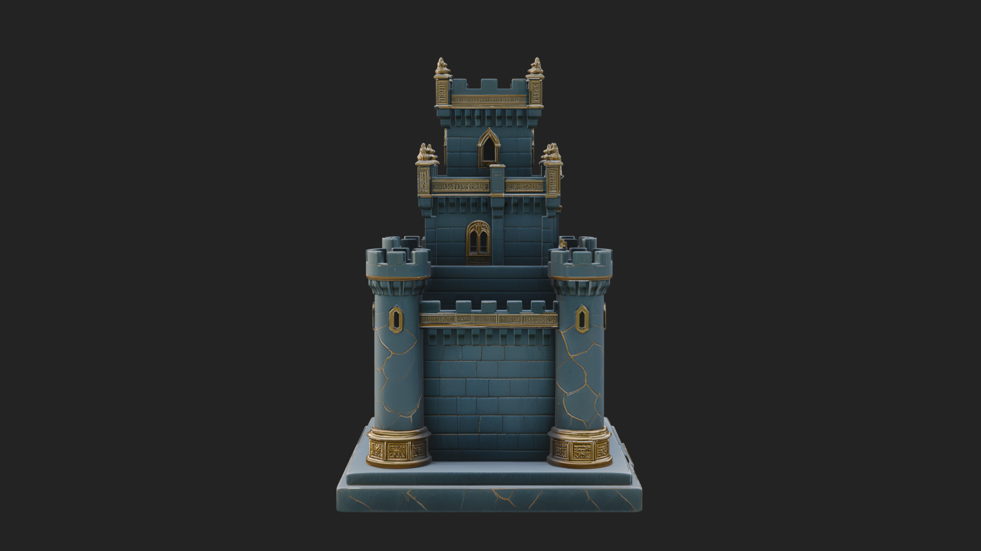 Battlement Castle Tower Design 3 3D Print Model 3D Model
