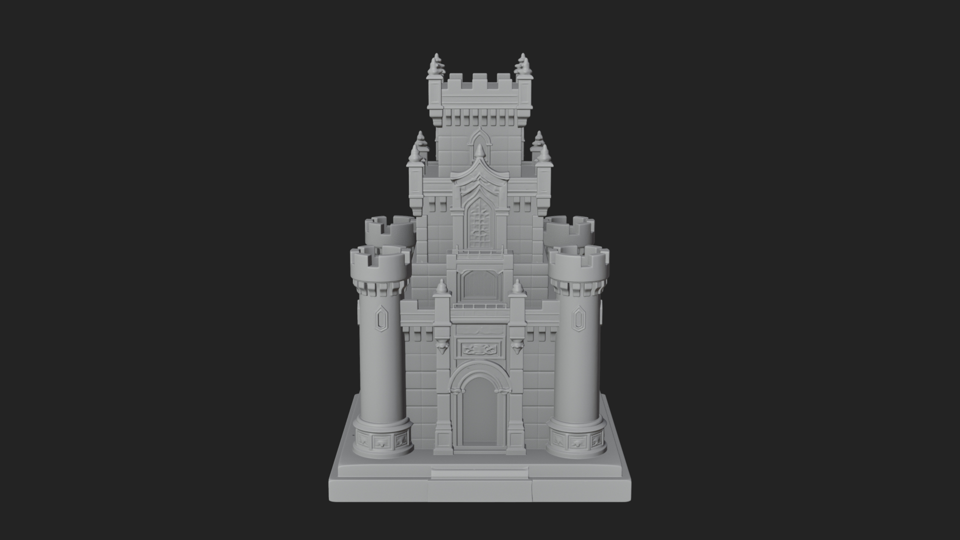 Battlement Castle Tower Design 3 3D Print Model 3D Model