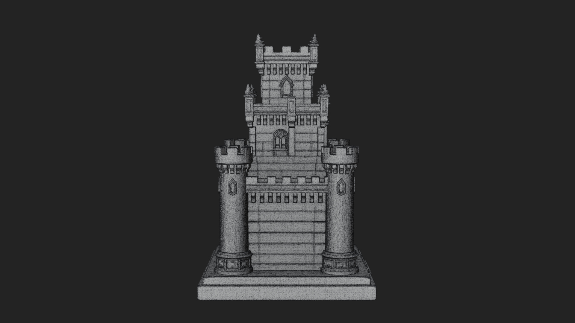 Battlement Castle Tower Design 3 3D Print Model 3D Model