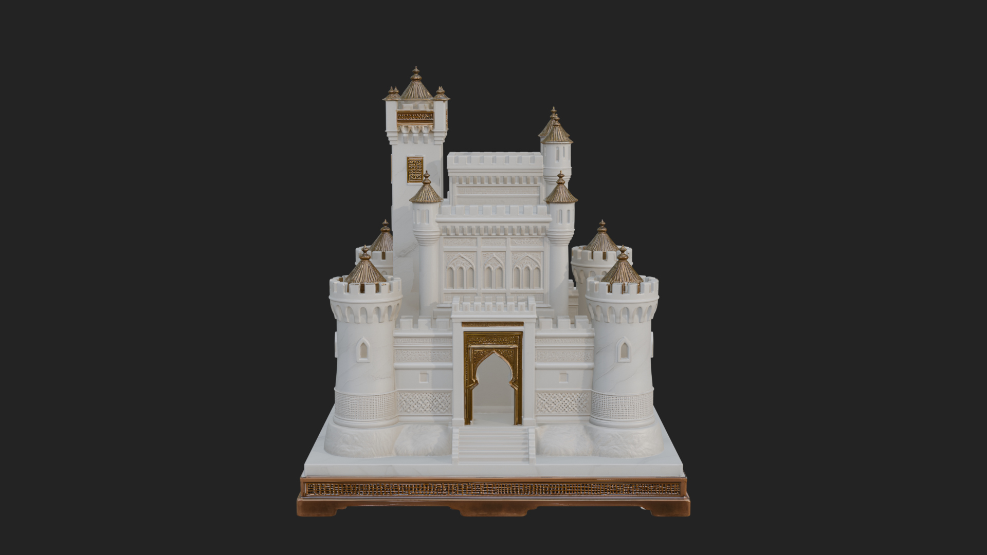 Battlement Castle Tower Design 5 3D Print Model 3D Model