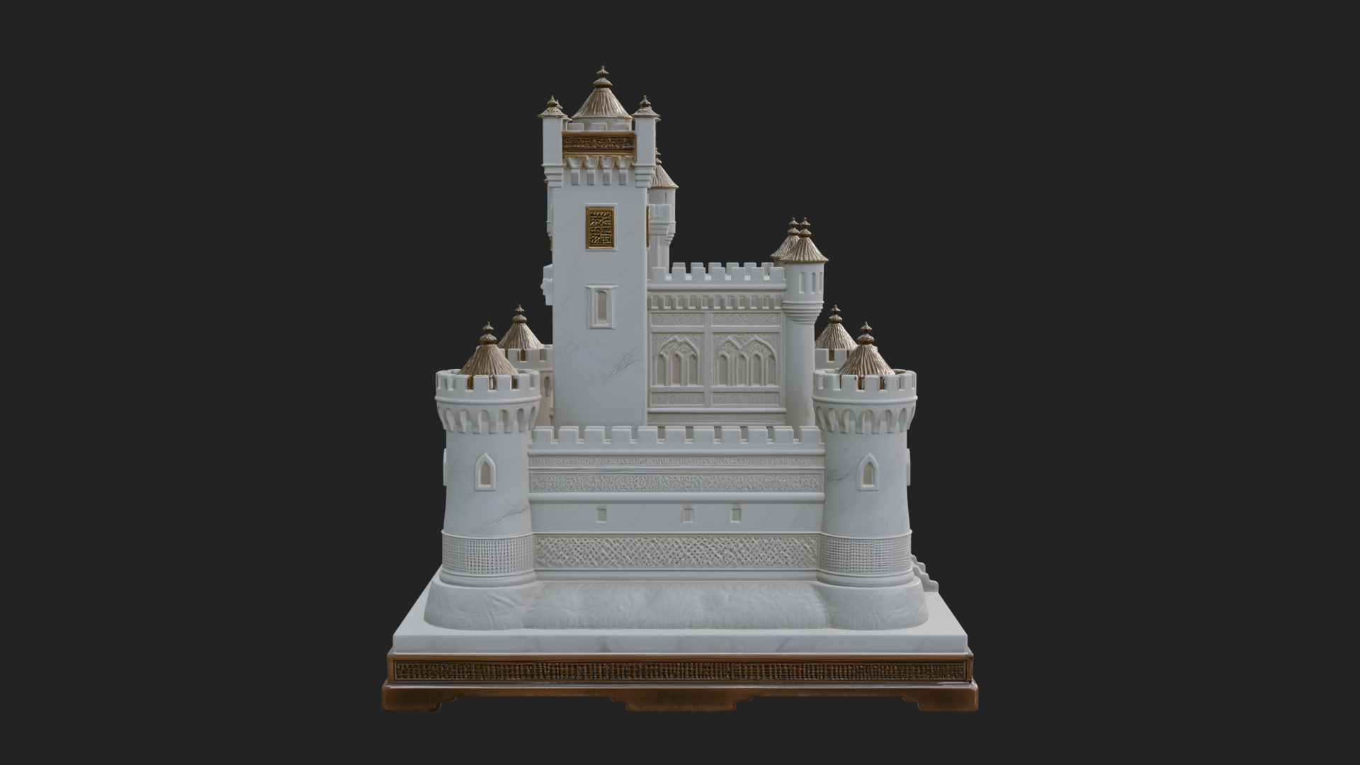 Battlement Castle Tower Design 5 3D Print Model 3D Model