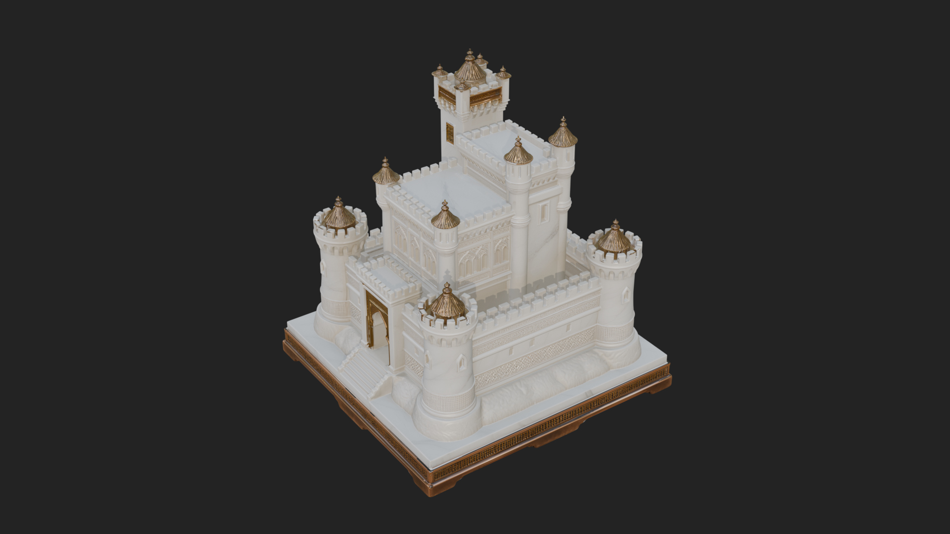 Battlement Castle Tower Design 5 3D Print Model 3D Model