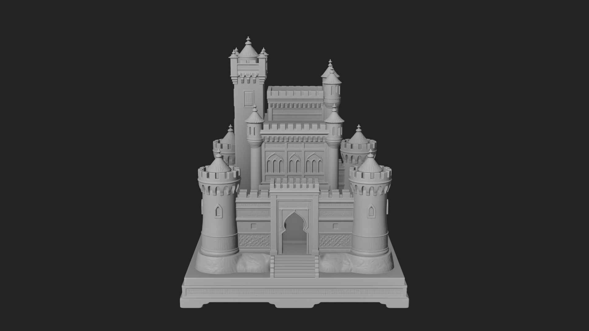 Battlement Castle Tower Design 5 3D Print Model 3D Model