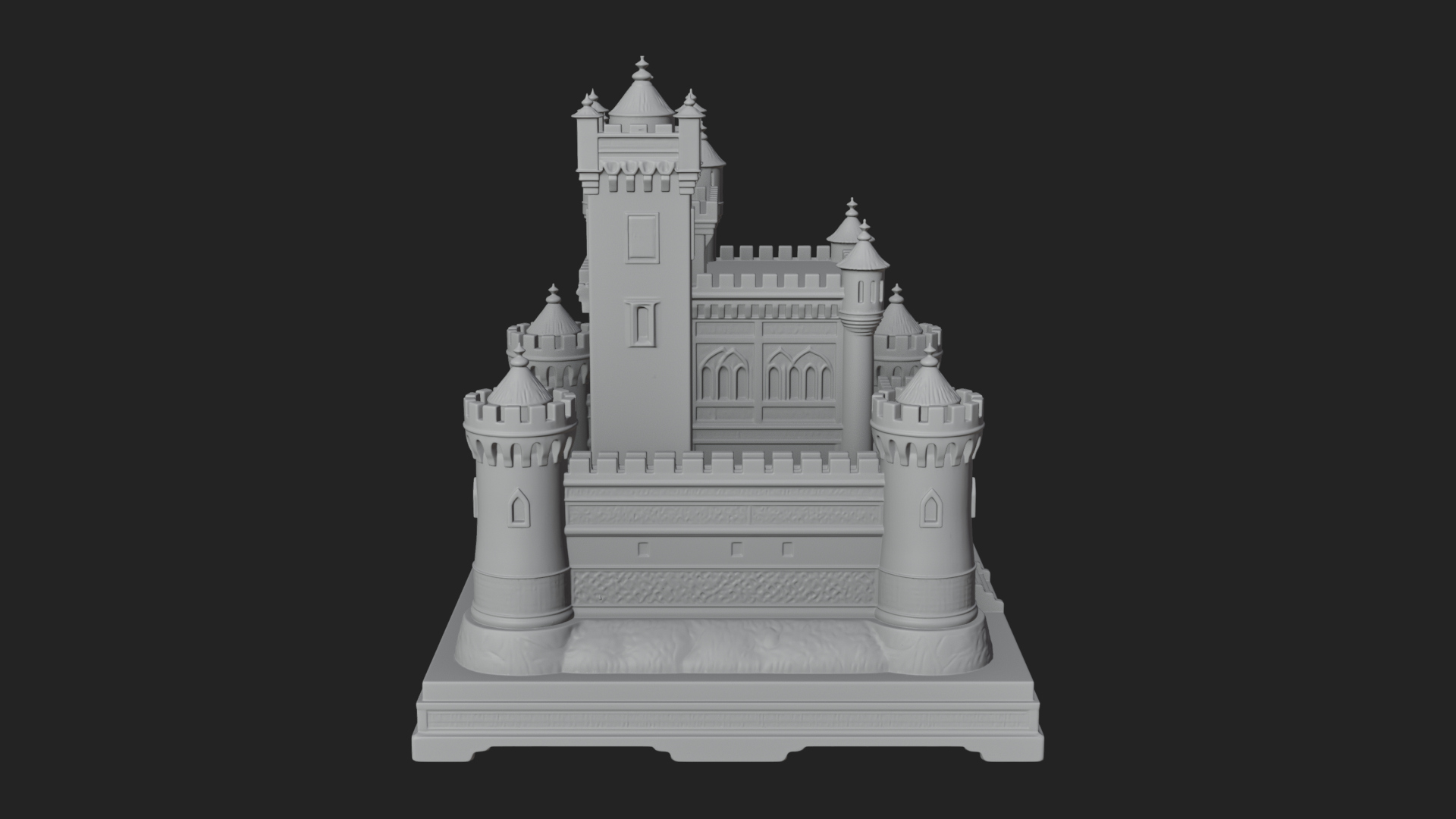 Battlement Castle Tower Design 5 3D Print Model 3D Model