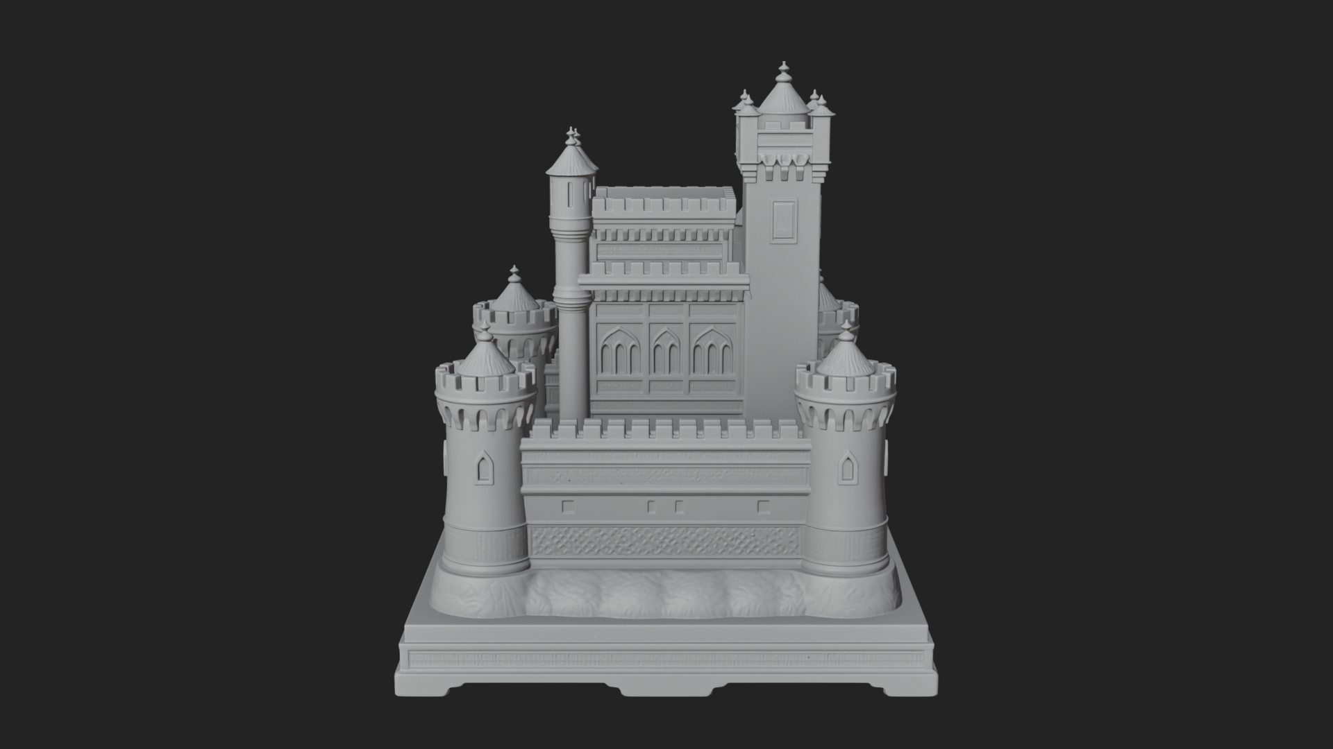 Battlement Castle Tower Design 5 3D Print Model 3D Model