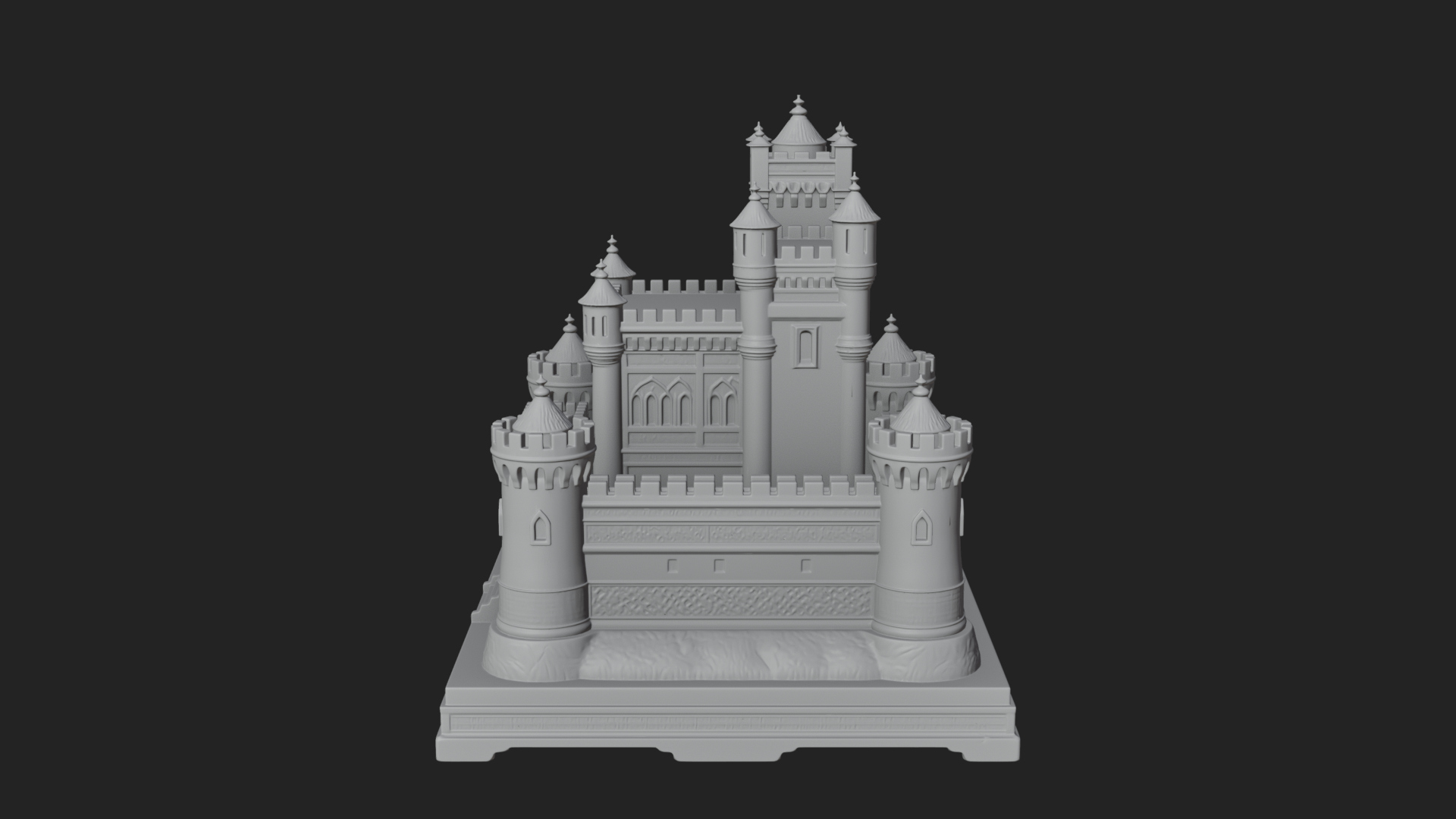Battlement Castle Tower Design 5 3D Print Model 3D Model