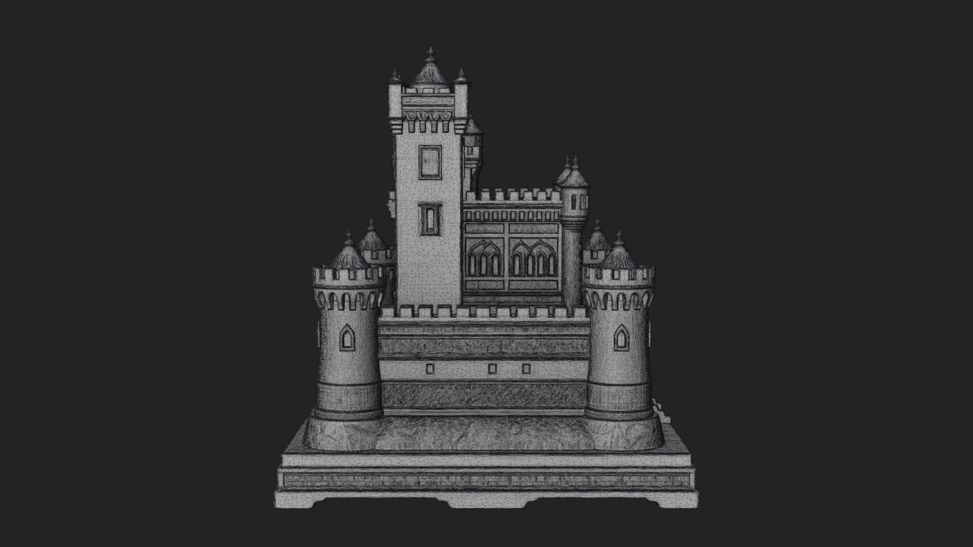 Battlement Castle Tower Design 5 3D Print Model 3D Model