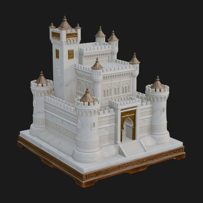 Battlement Castle Tower Design 5 3D Print Model