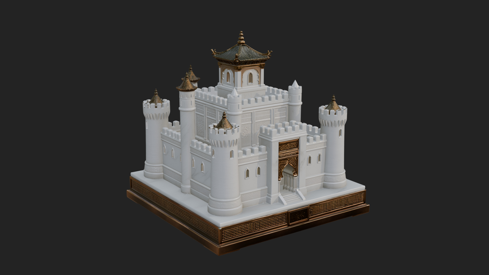 Battlement Castle Tower Design 6 3D Print Model 3D Model