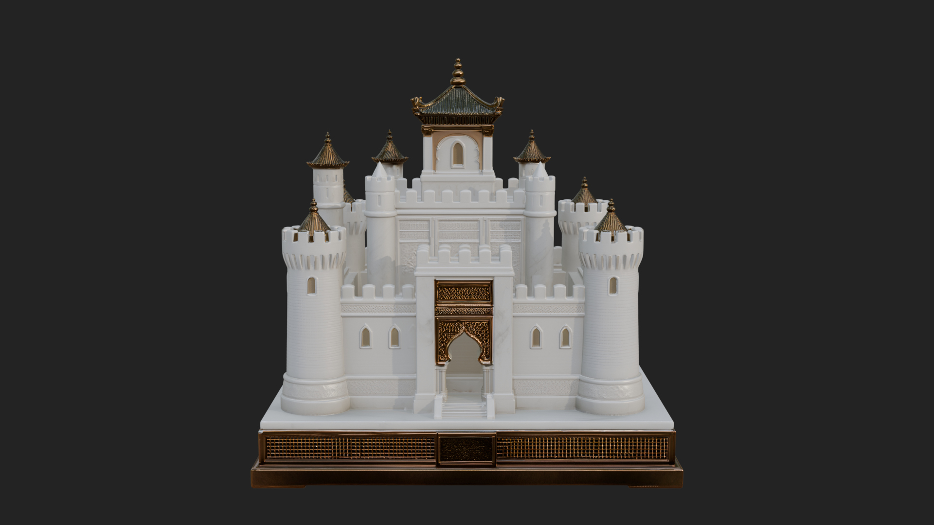 Battlement Castle Tower Design 6 3D Print Model 3D Model